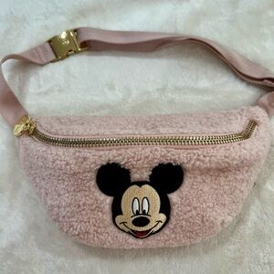 STONEY CLOVER LANE Pink Fleece Sherpa Mouse Belt Bag